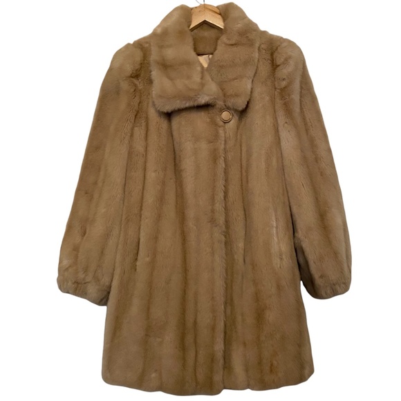 Tissavel of France Jackets & Blazers - Vintage Tissavel Furage Cream Tan Faux Fur Button Down Coat France Medium